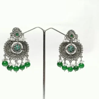 Jewellery Oxidised Pearls Beads Pearls Floral Ethnic Drop Earrings For Women & Girls