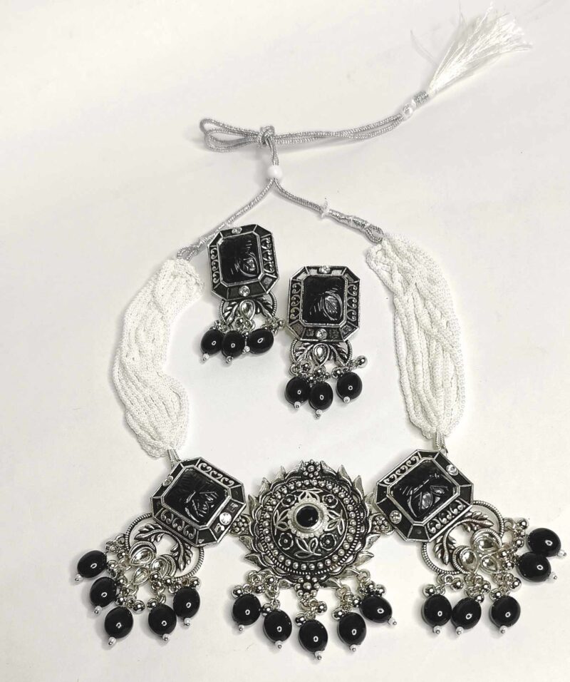 Oxidized Black and Silver Jewelry Set