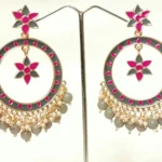 Minakari Earring With Pearl Stone for Women and Girls