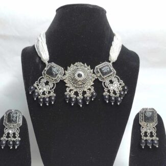 Oxidized Black and Silver Jewelry Set