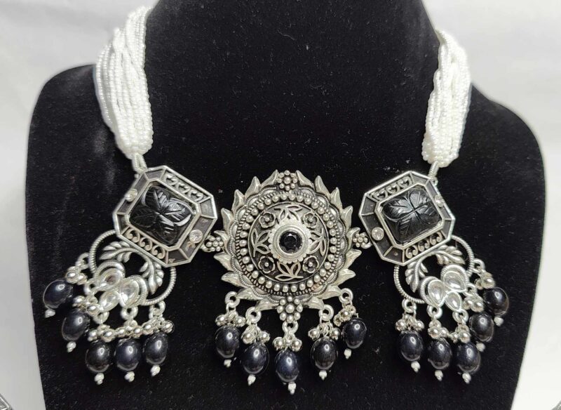 Oxidized Black and Silver Jewelry Set