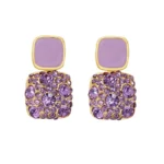 Purple Zircon Square Luxury And Latest Earrings for Women and Girls by kalakriti Gallery