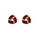 Triangle Maroon stud Earrings