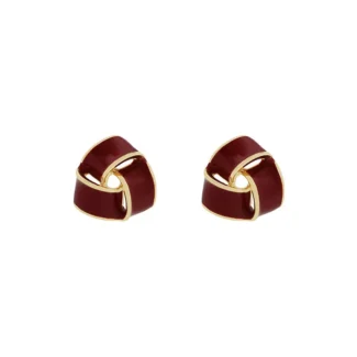 Triangle Maroon stud Earrings