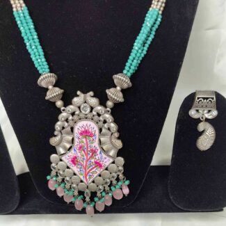 hand painted Minakari Necklace set