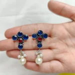 Silver Replica Earring with Pearls