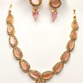 Monalisa Stone & AD Studded Necklace Set