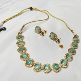 Monalisa Stone & AD Studded Necklace Set