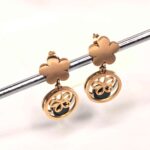 Western Rose Gold Drop Circle Earring Stainless Steel