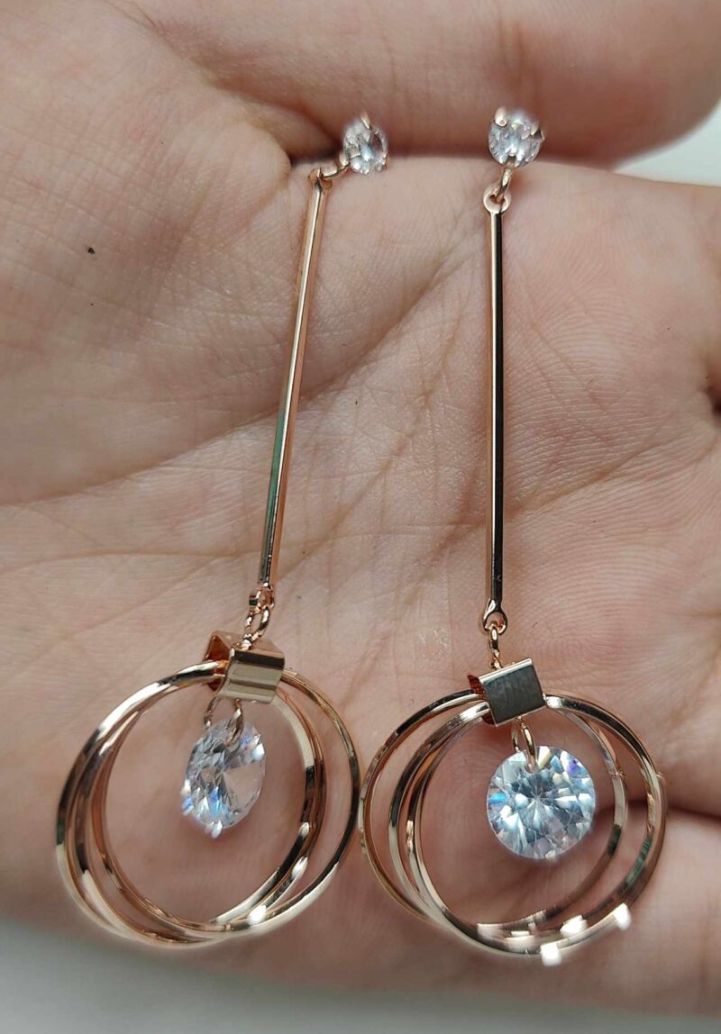 Flash Zircon Crystal Earrings Korean