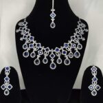 American Diamond Necklace Set Blue