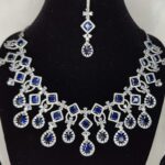 American Diamond Necklace Set Blue