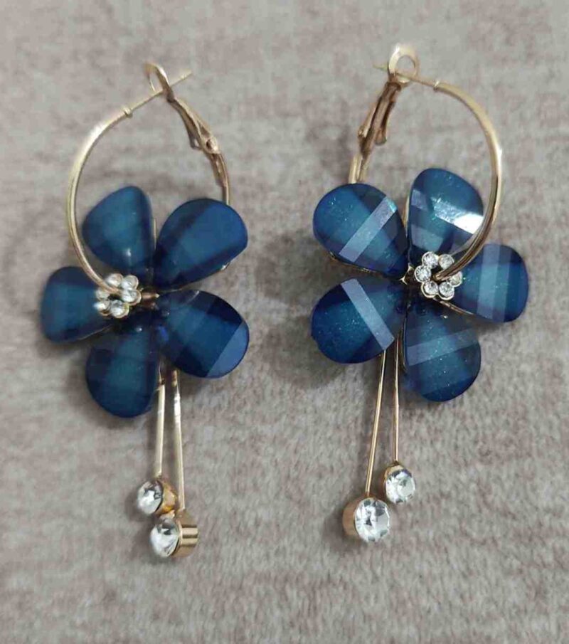 Flower and drop Stone Earrings for Women & Girls