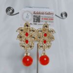 Golden Plated Kundan Pearl Earrings For Women