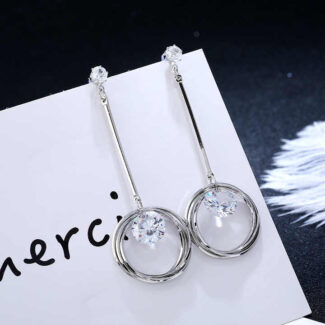 Flash Zircon Crystal Earrings Korean