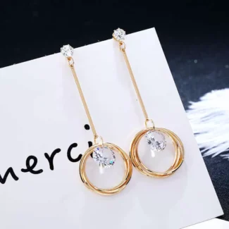 Flash Zircon Crystal Earrings Korean