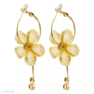 Flower and drop Stone Earrings