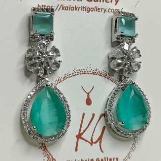 See Green American Diamond Drop Earrings