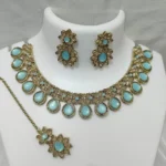 voguish Aqua Color Necklace set by Kalakriti Gallery