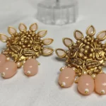 Floral Gold-Plated Drop Earrings