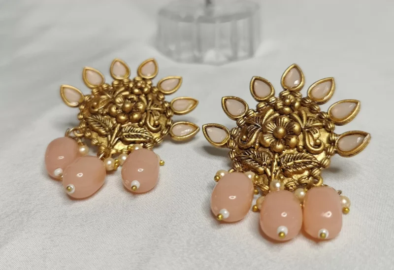 Floral Gold-Plated Drop Earrings