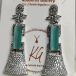 Sea Green American Diamond Earrings