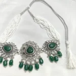 Elegance with Oxidised Green and Silver Jewellery Set