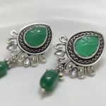 Elegance with Oxidised Green and Silver Jewellery Set