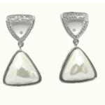 White Mother of Pearl & AD Triangle Shaped Earring