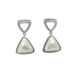 White Mother of Pearl & AD Triangle Shaped Earring