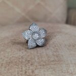 Flower Shaped Finger Ring With CZ Stones